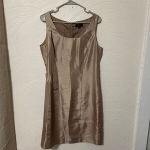Tahari Arthur’s Levine dress gold size 12 zip back Women's Dress